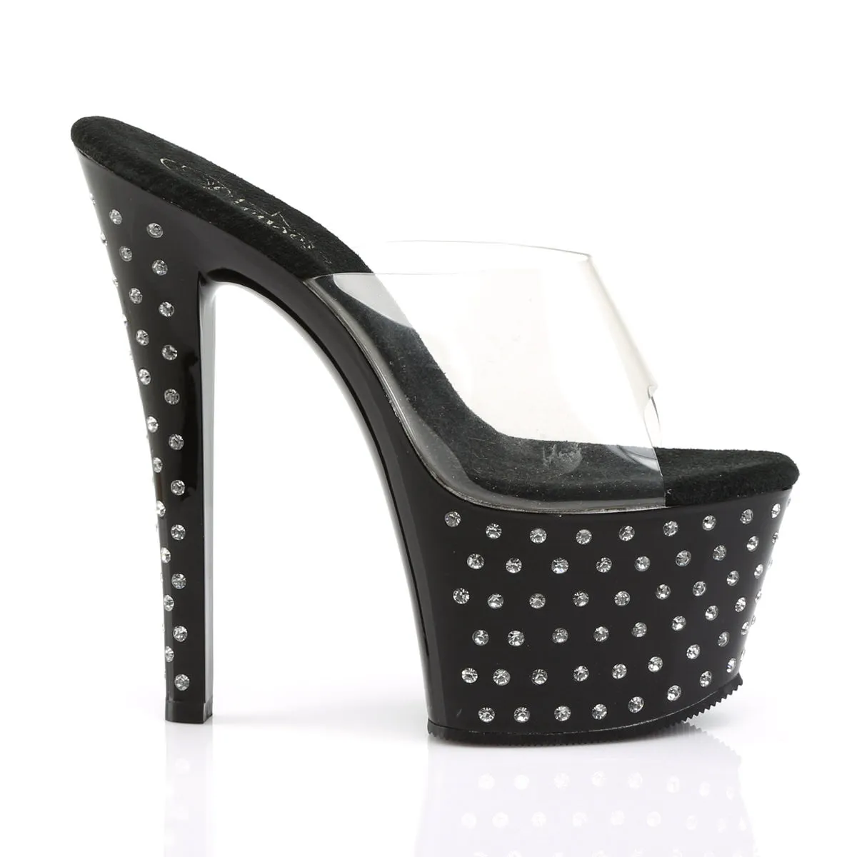 7 Inch Heel STARDUST-701 Clear-Black