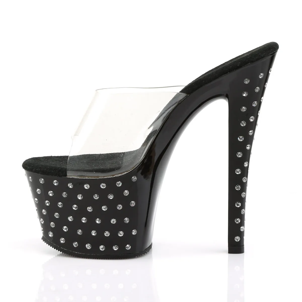 7 Inch Heel STARDUST-701 Clear-Black