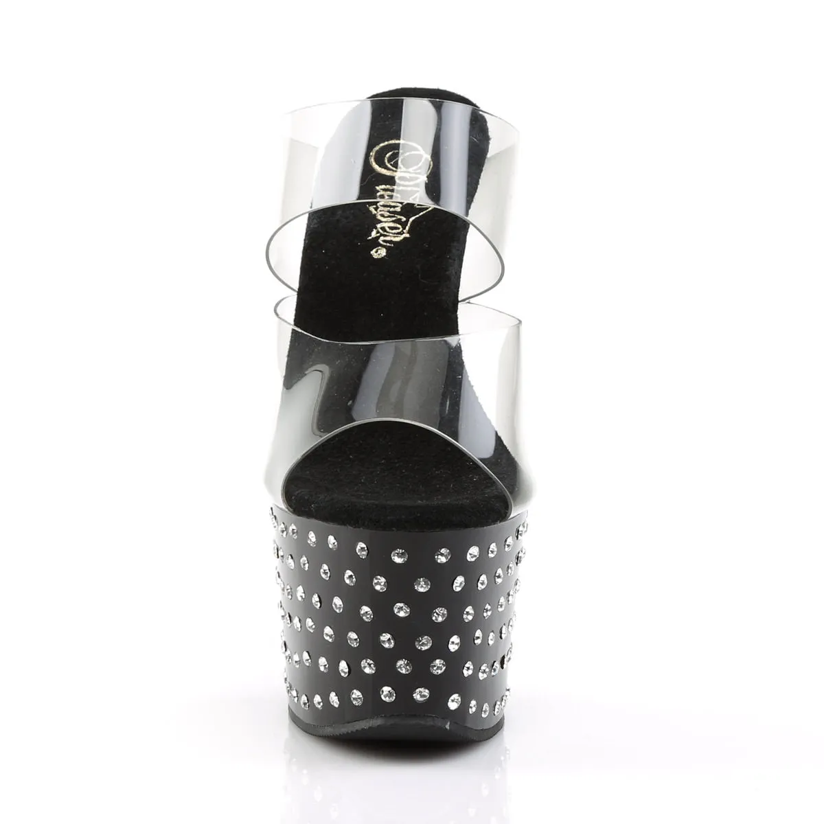 7 Inch Heel STARDUST-702 Clear-Black