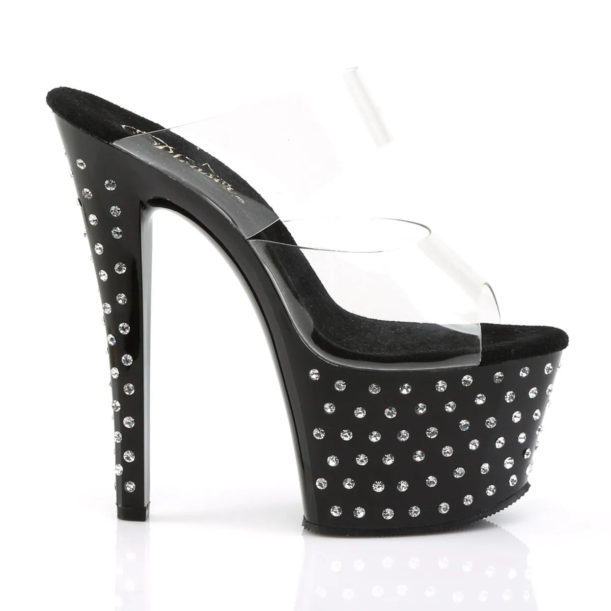 7 Inch Heel STARDUST-702 Clear-Black