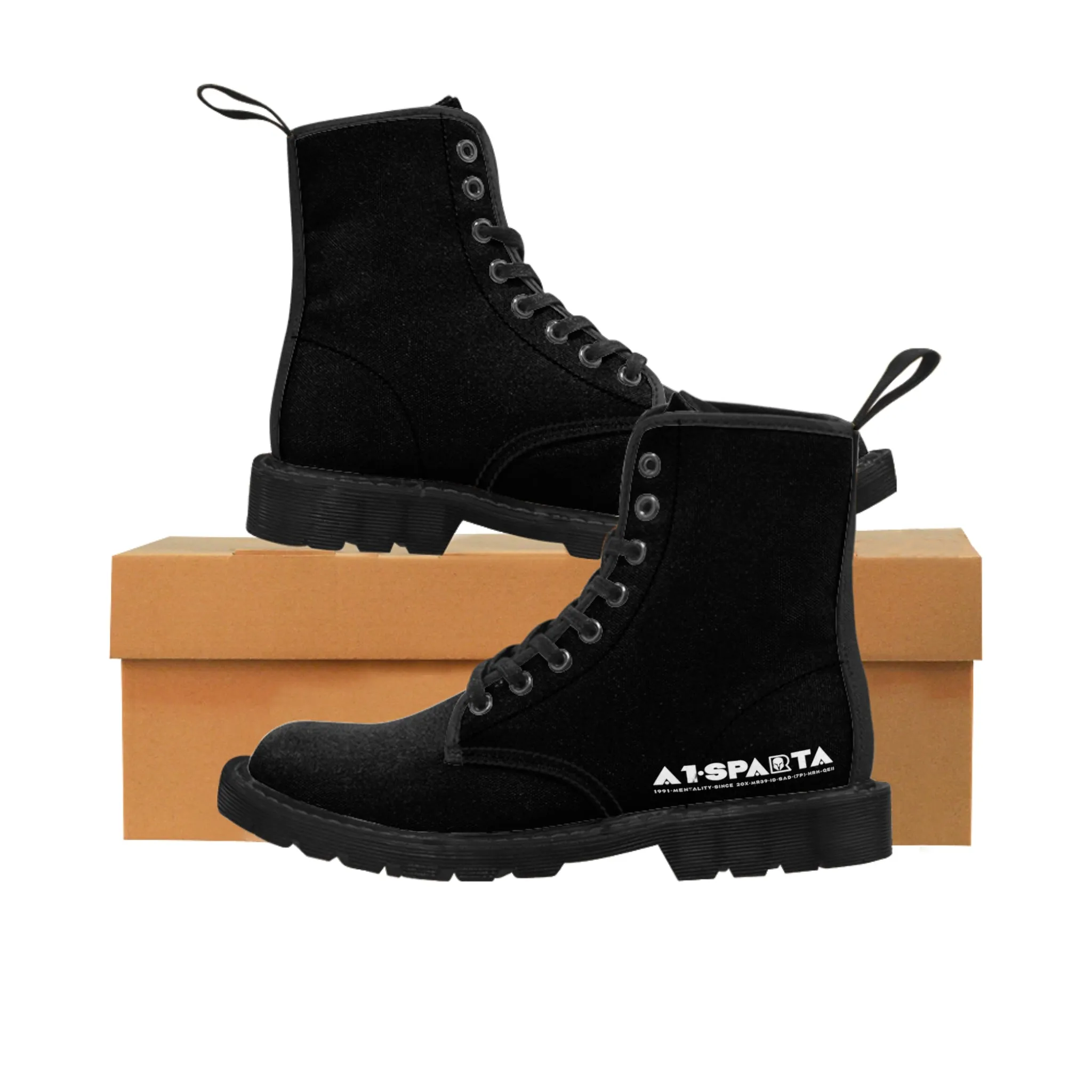 A1-Peace Sparta  Light Brown Canvas Boots AOP