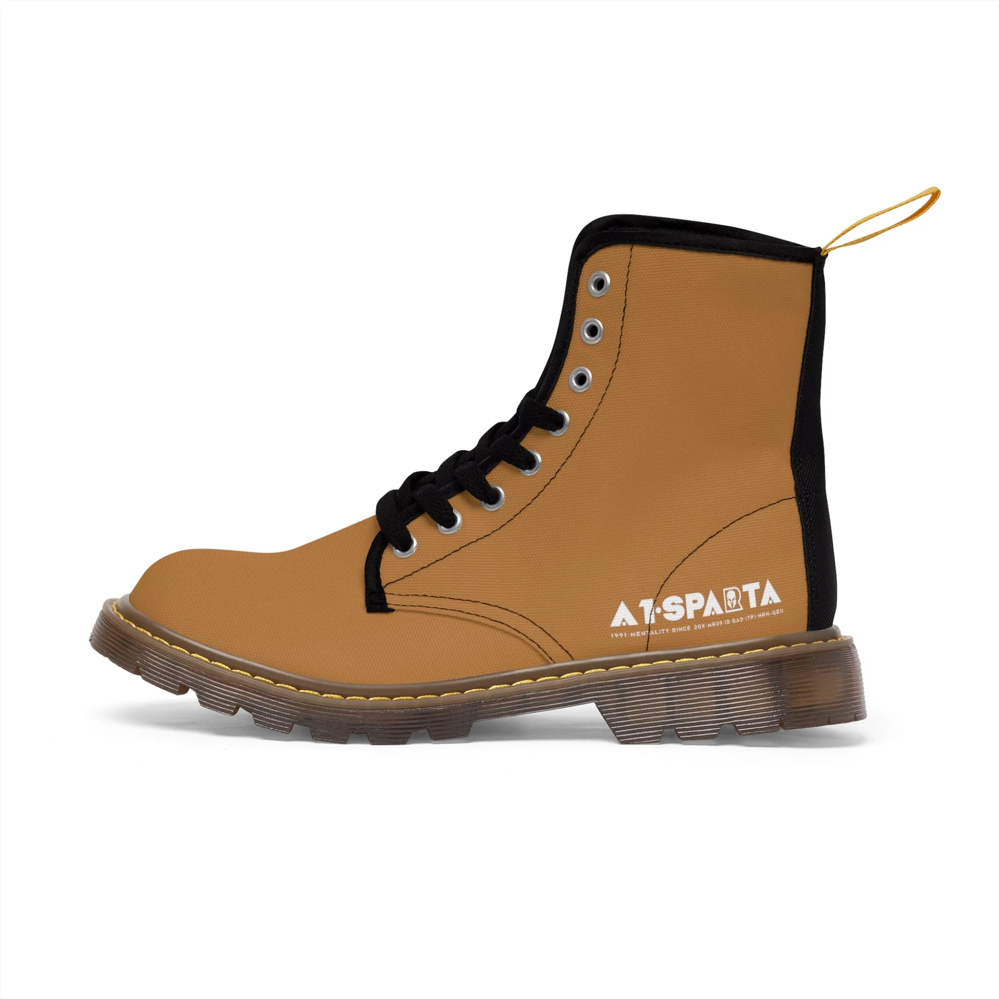 A1-Peace Sparta  Light Brown Canvas Boots AOP