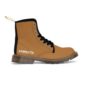 A1-Peace Sparta  Light Brown Canvas Boots AOP