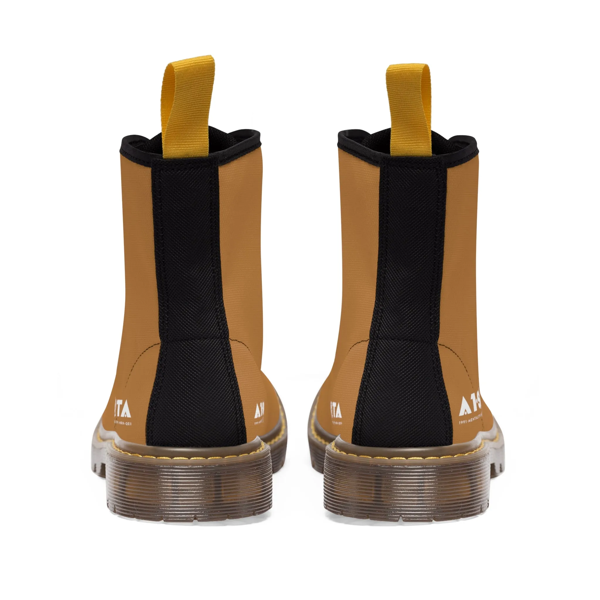 A1-Peace Sparta  Light Brown Canvas Boots AOP