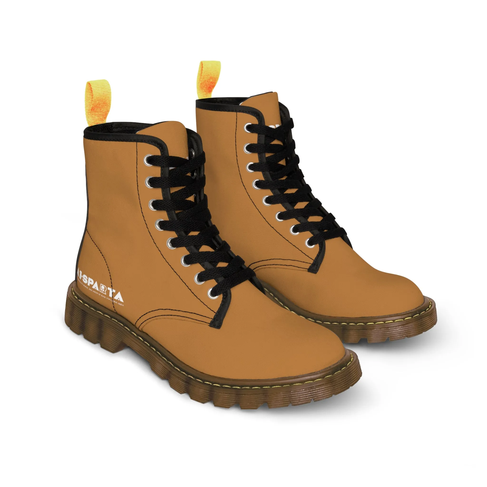 A1-Peace Sparta  Light Brown Canvas Boots AOP