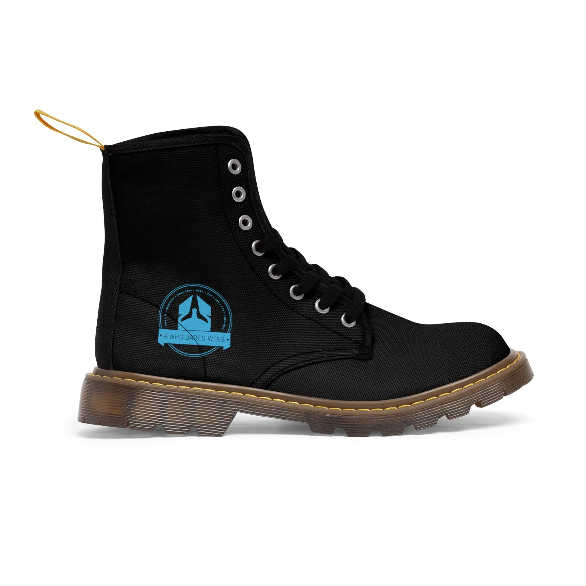 A1Who Dares Wins Black Canvas Boots
