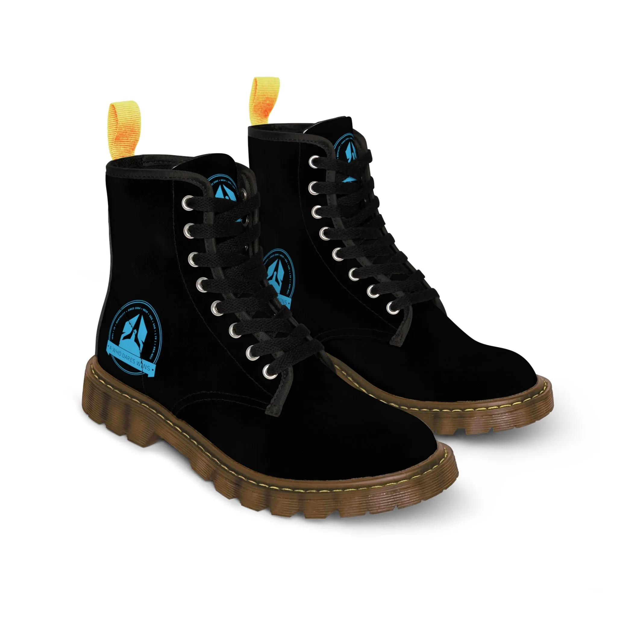 A1Who Dares Wins Black Canvas Boots