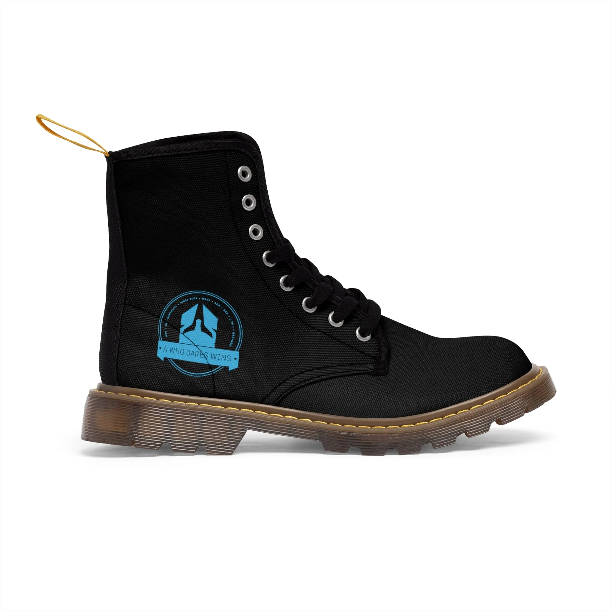 A1Who Dares Wins Black Canvas Boots