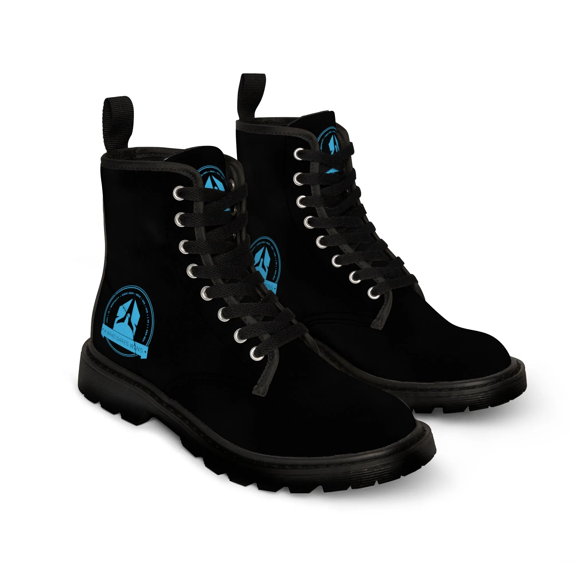 A1Who Dares Wins Black Canvas Boots