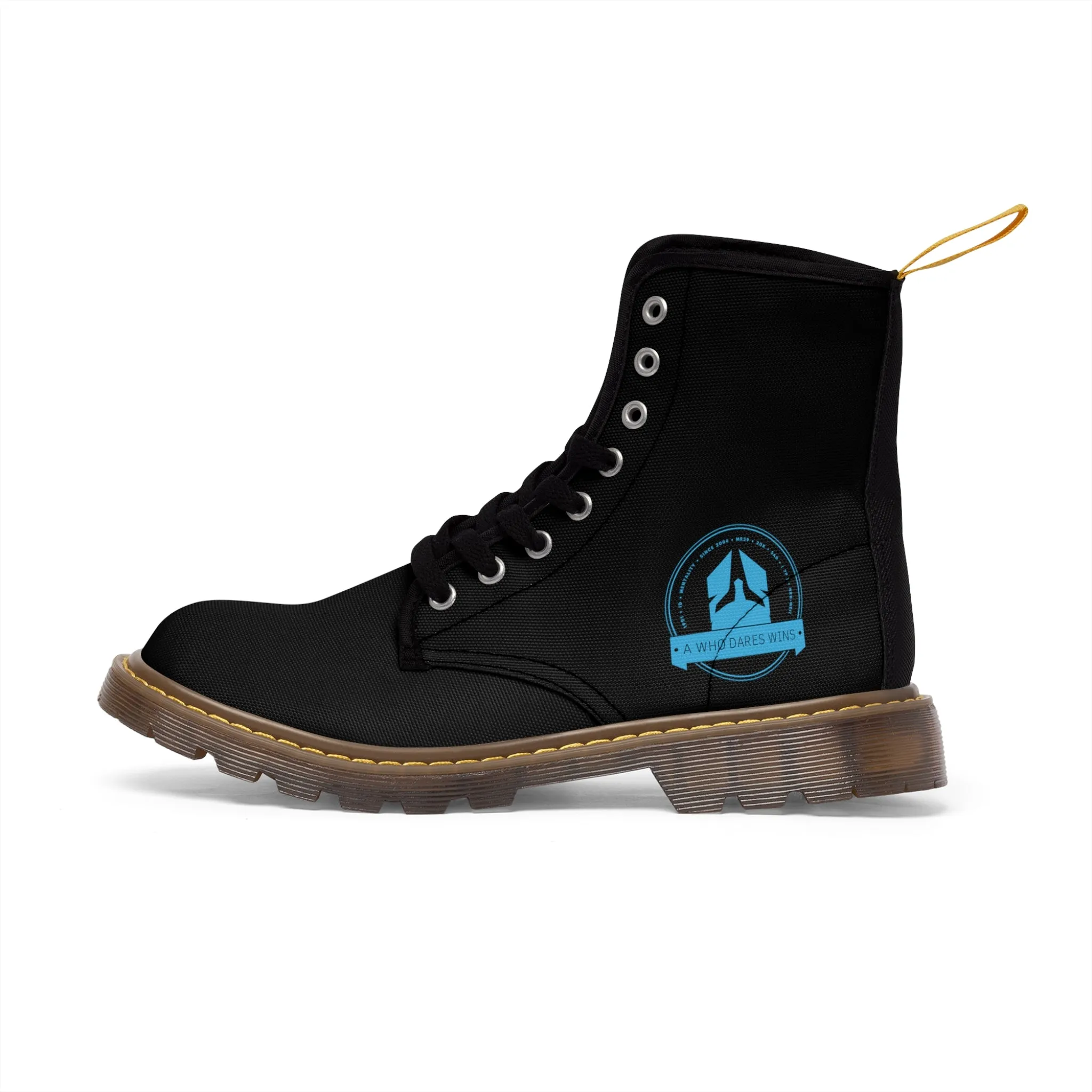 A1Who Dares Wins Black Canvas Boots
