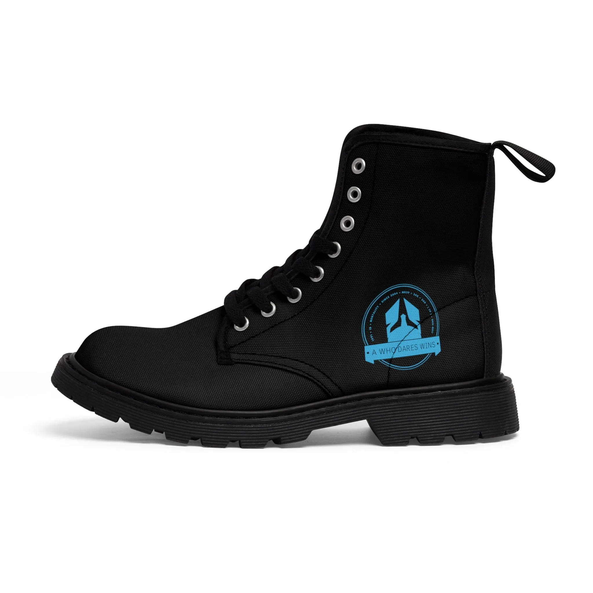 A1Who Dares Wins Black Canvas Boots