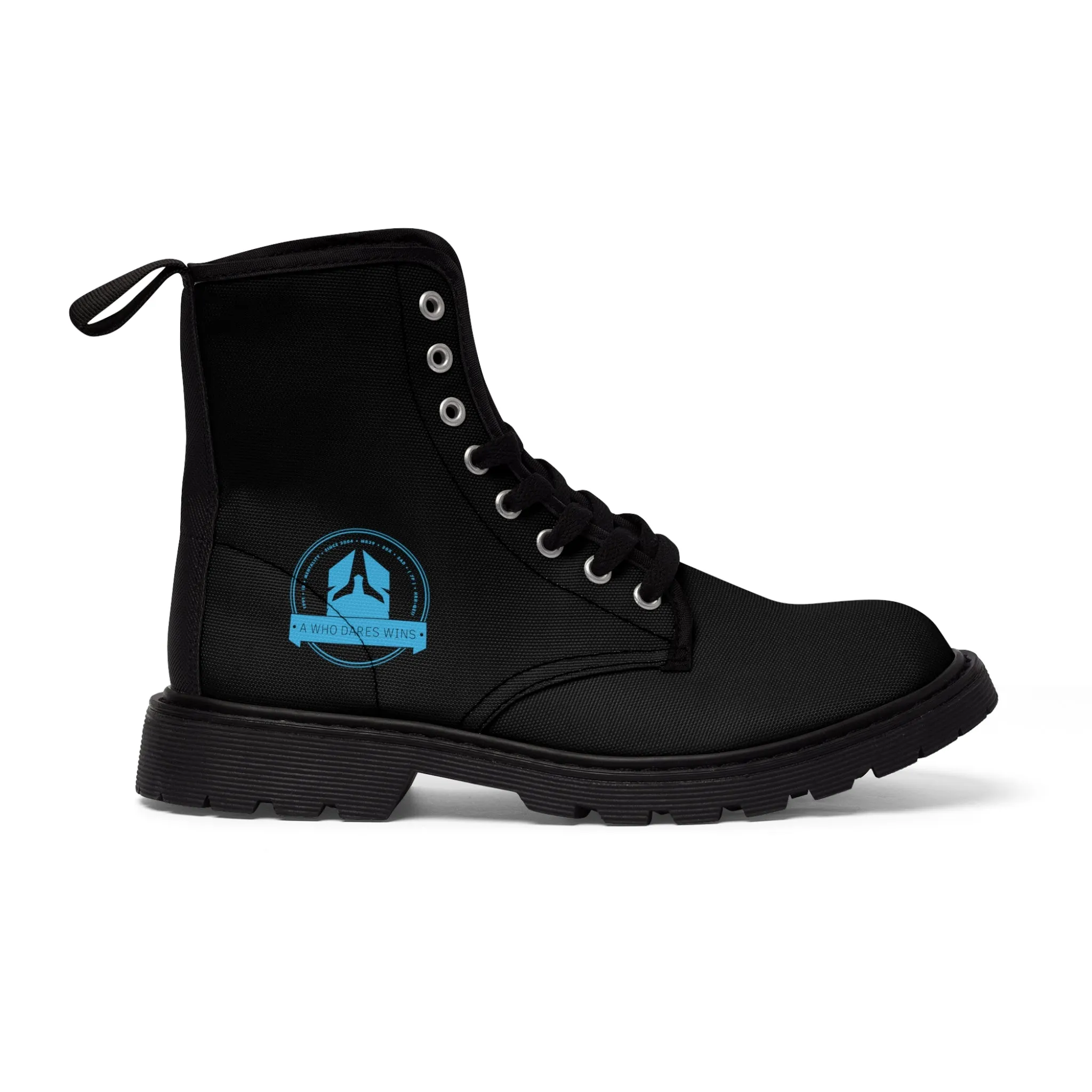 A1Who Dares Wins Black Canvas Boots