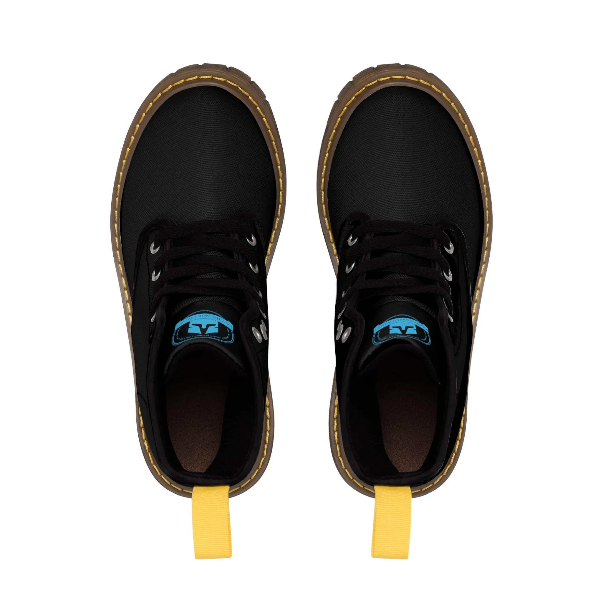 A1Who Dares Wins Black Canvas Boots