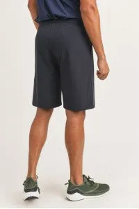 Active Drawstring Shorts with Zippers - Black