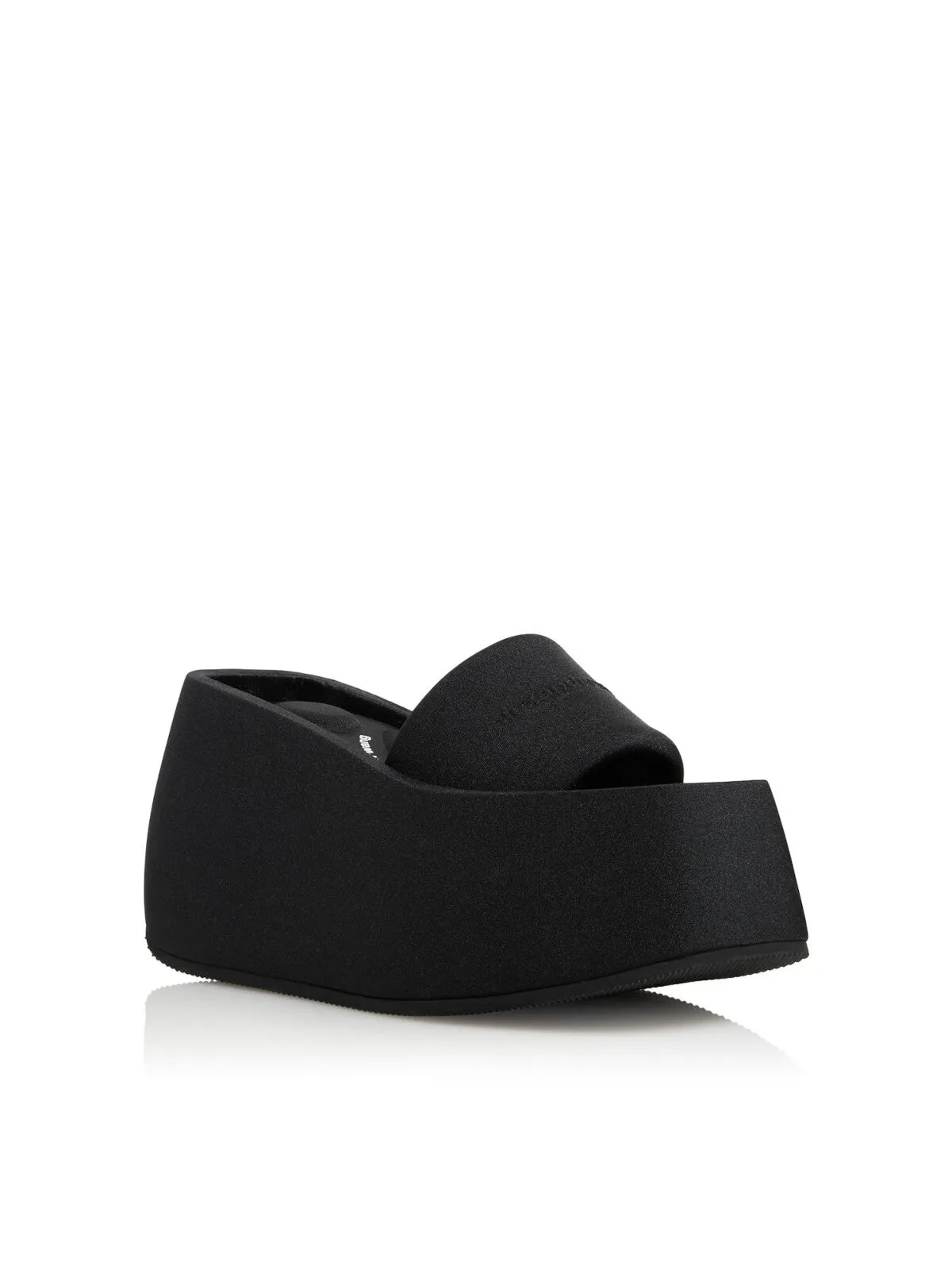 ALEXANDER WANG Womens Black 2 Wedge Padded Taji Square Toe Wedge Slip On Sandals Shoes