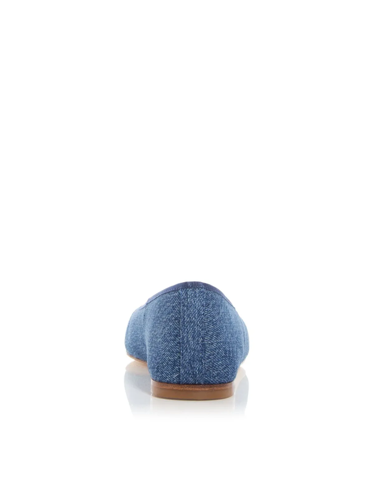 ALEXANDER WANG Womens Blue Denim Bow Accent With Charm Cushioned Billie Square Toe Flats Shoes