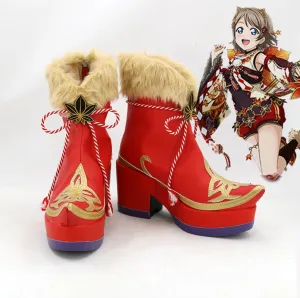 Anime LoveLive Sunshine Takami Chika Sakurauchi Cosplay Shoes Boots Custom Made for Adult Men and Women Halloween Carnival