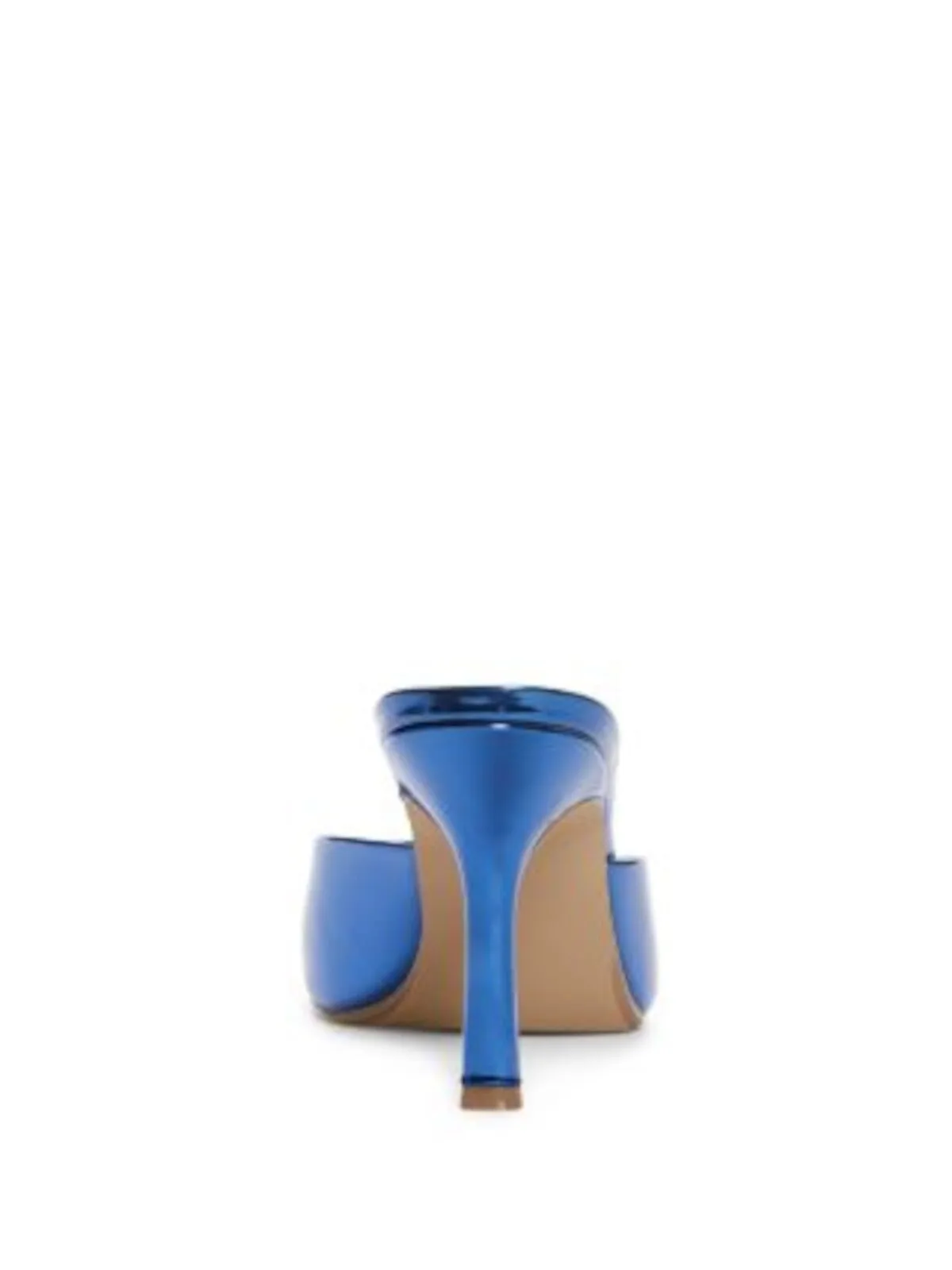 AQUA Womens Blue Metallic Padded Lucid Peep Toe Stiletto Slip On Heeled