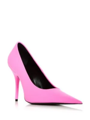 BALENCIAGA Womens Pink Padded Knife Pointed Toe Stiletto Slip On Pumps Shoes