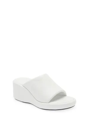 BALENCIAGA Womens White 1 Wedge Padded Rise Open Toe Wedge Slip On Leather Heeled