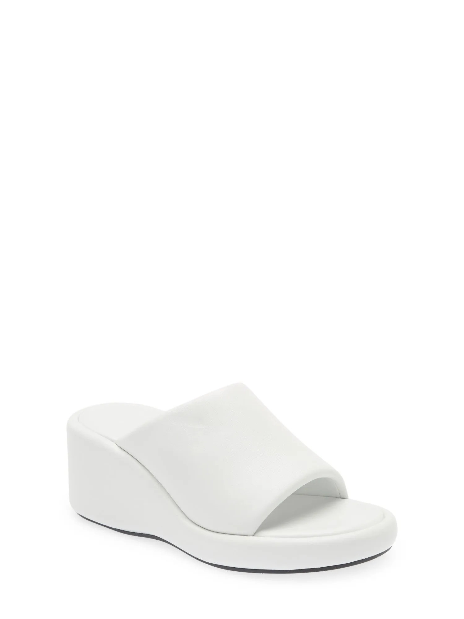 BALENCIAGA Womens White 1 Wedge Padded Rise Open Toe Wedge Slip On Leather Heeled