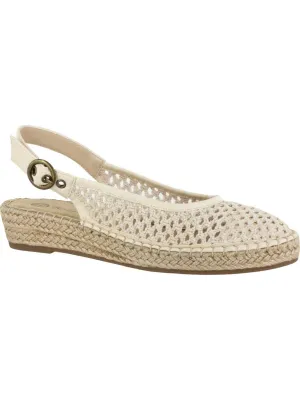 BELLA VITA Womens Beige Crochet 0.5" Platform Jute Wrapped Cushioned Comfort Olive Ii Round Toe Wedge Buckle Espadrille Shoes WW