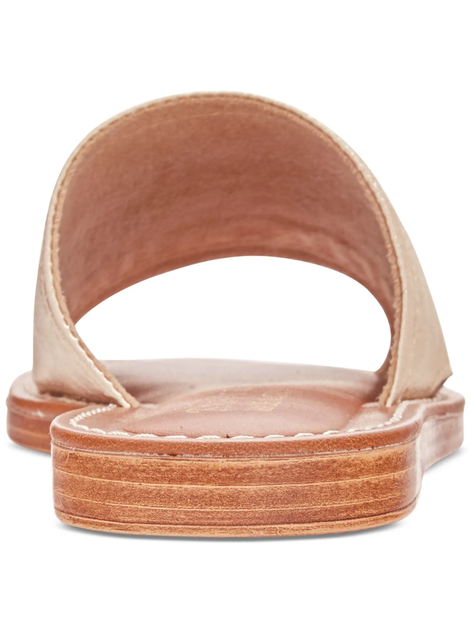 BELLA VITA Womens Gold 1/2" Platform Padded Ros Round Toe Slip On Leather Slide Sandals Shoes W