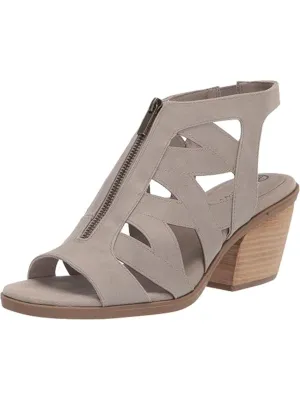 BELLA VITA Womens Gray Goring Padded Jovanah Round Toe Block Heel Zip-Up Gladiator Sandals Shoes W