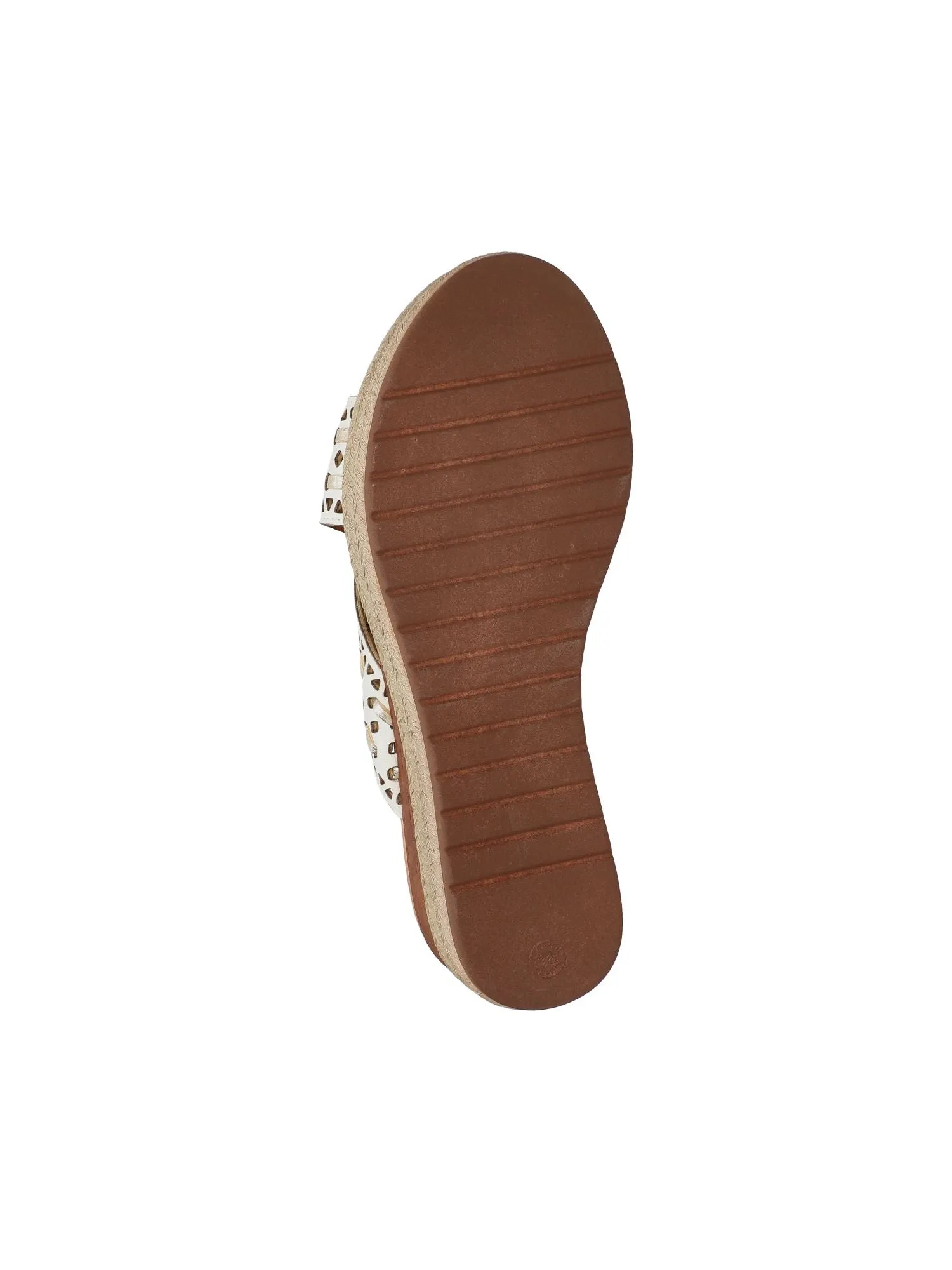 BELLA VITA Womens White Mixed Media 1" Platform Perforated Padded Exa-italy Almond Toe Wedge Slip On Leather Espadrille Shoes M