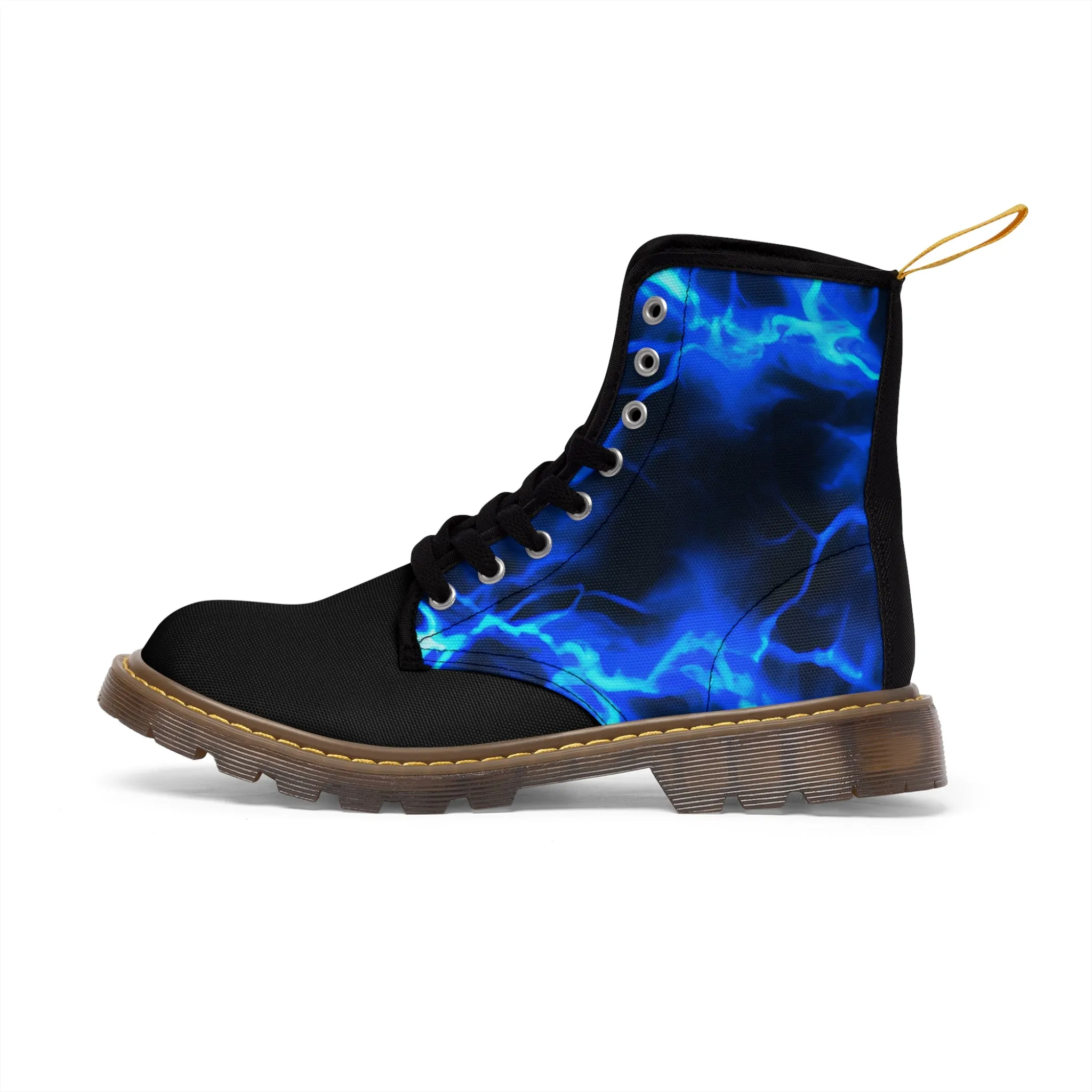 Blue Lightening Canvas Boots AOP