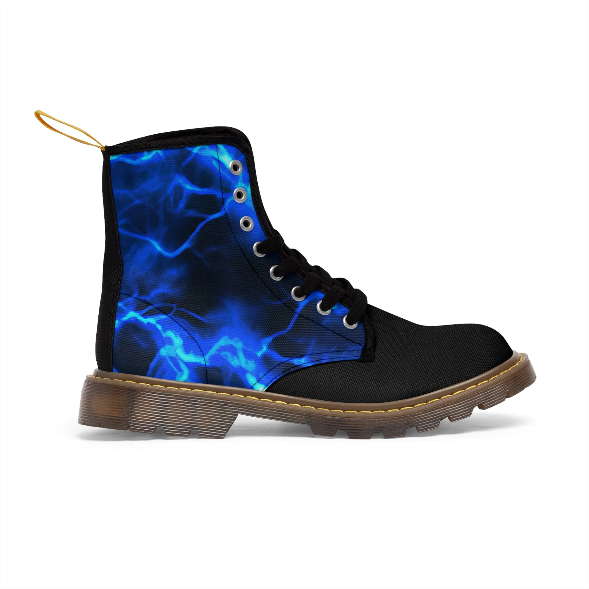 Blue Lightening Canvas Boots AOP