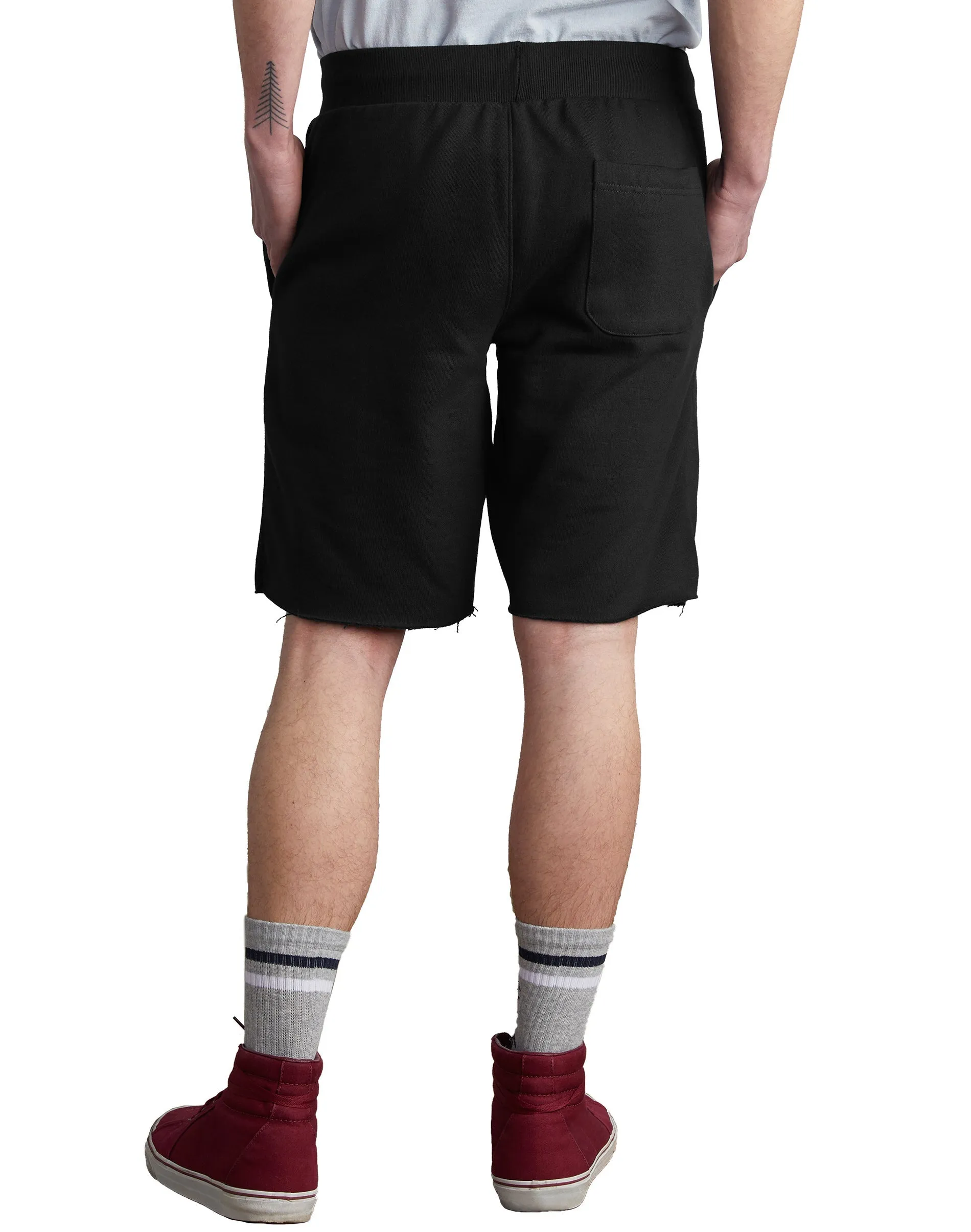 Champion-Reverse Weave Cut-Off Shorts-Black-89597
