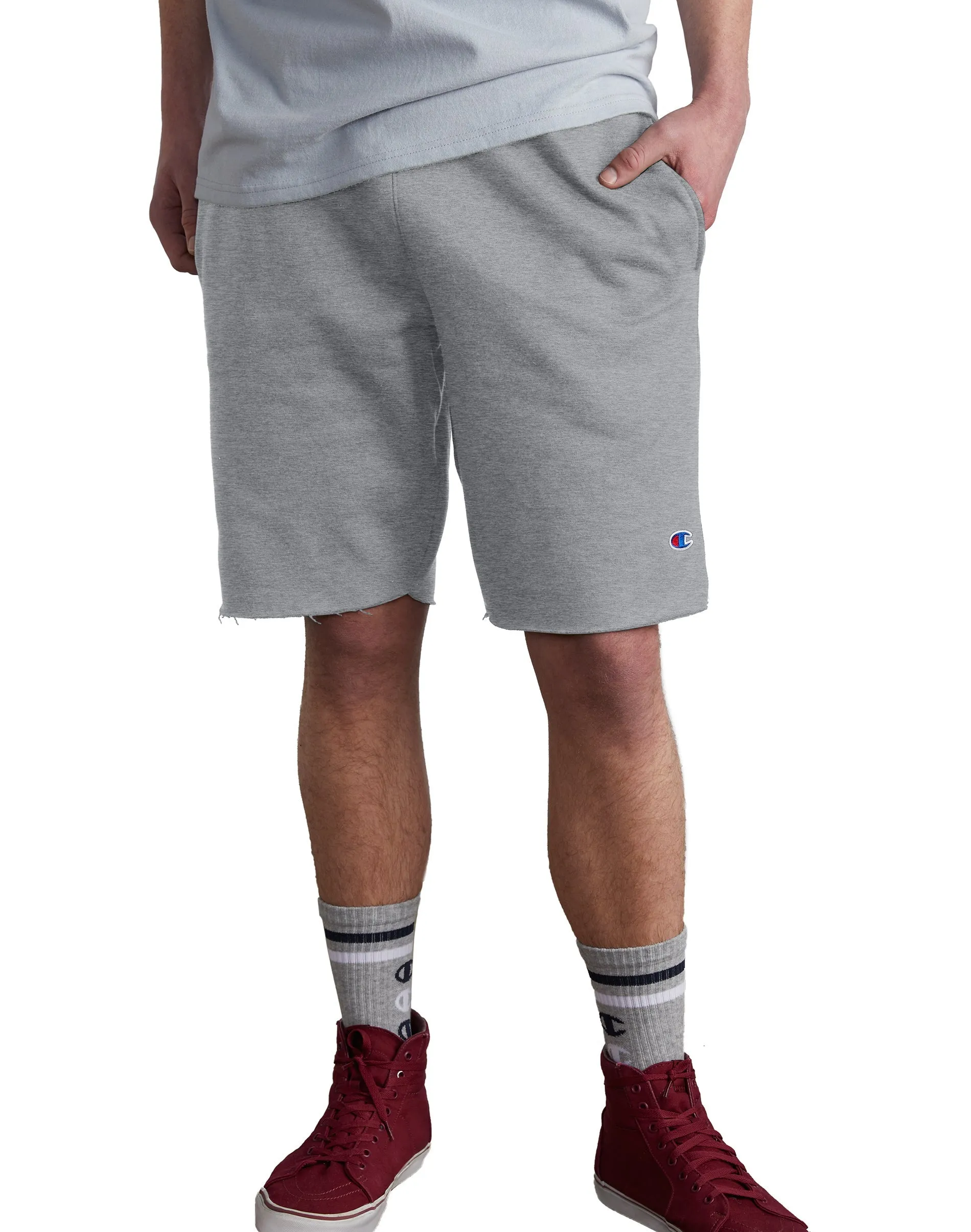 Champion-Reverse Weave Cut-Off Shorts-Grey-89597