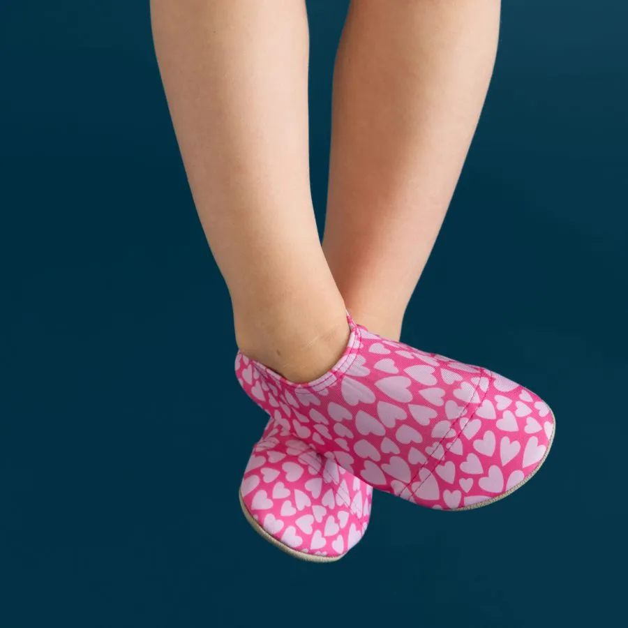Cherish Pink Hearts Kids Slipfree Shoes