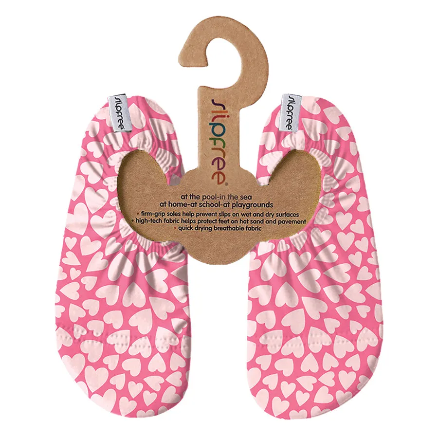 Cherish Pink Hearts Kids Slipfree Shoes