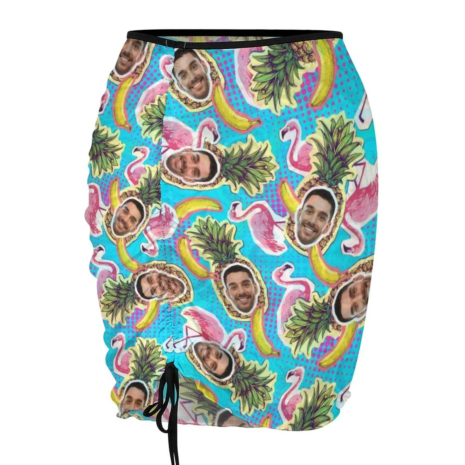 Custom Face Fruit Pineapple Banana Beach Skirt Women's Short Dress Swimsuit Bottom Personalized Women's Swim Dress Short Skirt