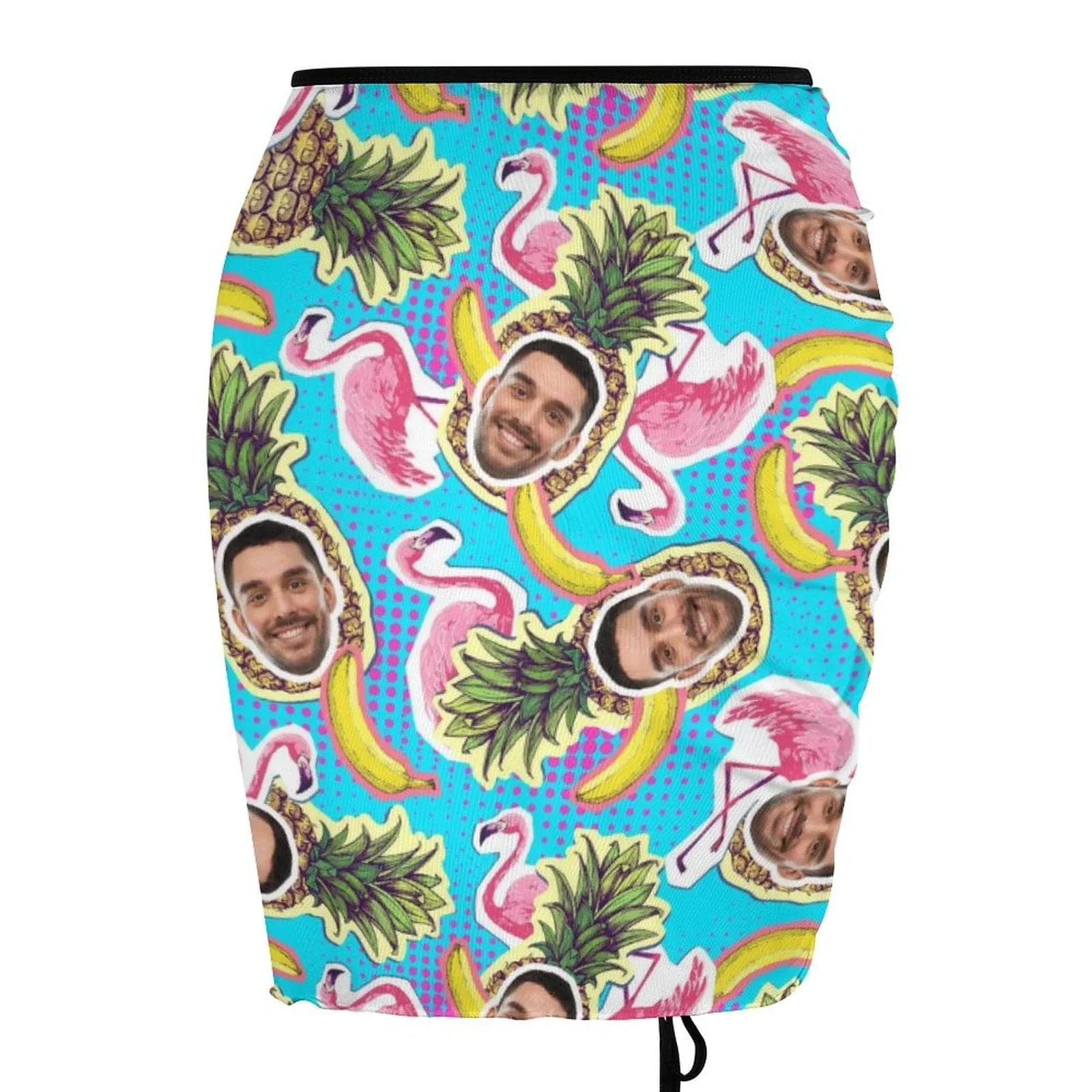Custom Face Fruit Pineapple Banana Beach Skirt Women's Short Dress Swimsuit Bottom Personalized Women's Swim Dress Short Skirt