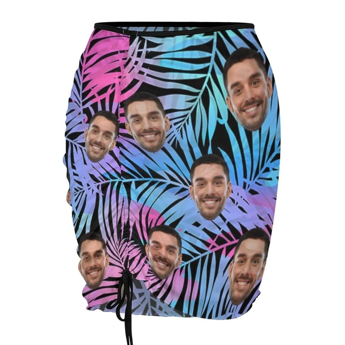Custom Face Hawaiian Beach Skirt Colorful Plant Women's Swimwear Short Dress Swimsuit Bottom Personalized Women's Swim Dress Short Skirt