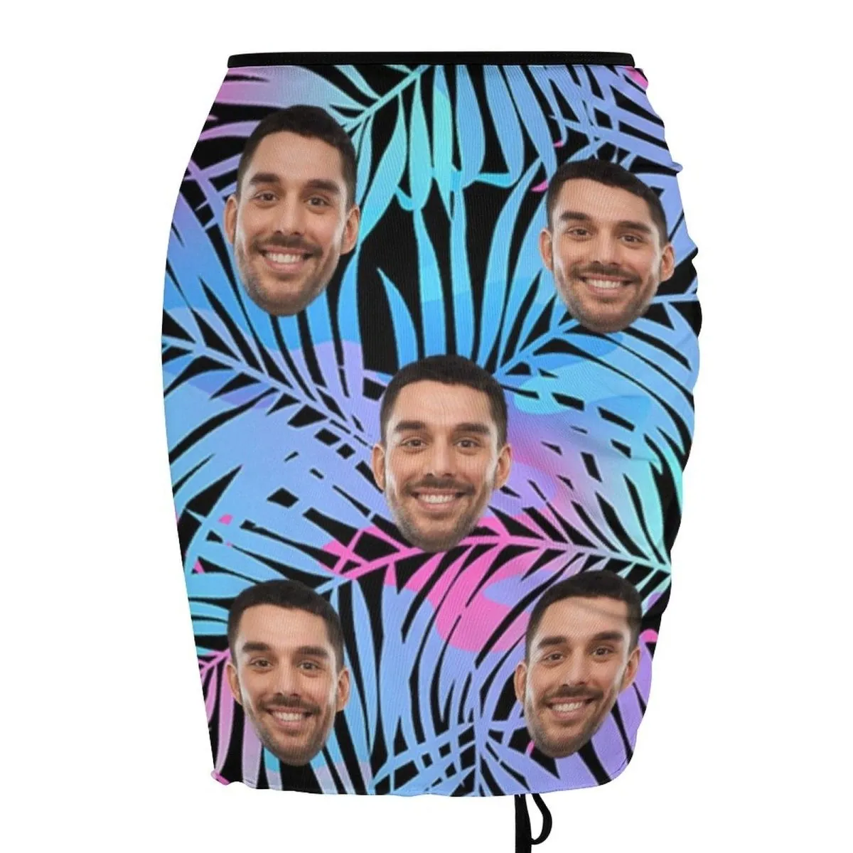 Custom Face Hawaiian Beach Skirt Colorful Plant Women's Swimwear Short Dress Swimsuit Bottom Personalized Women's Swim Dress Short Skirt