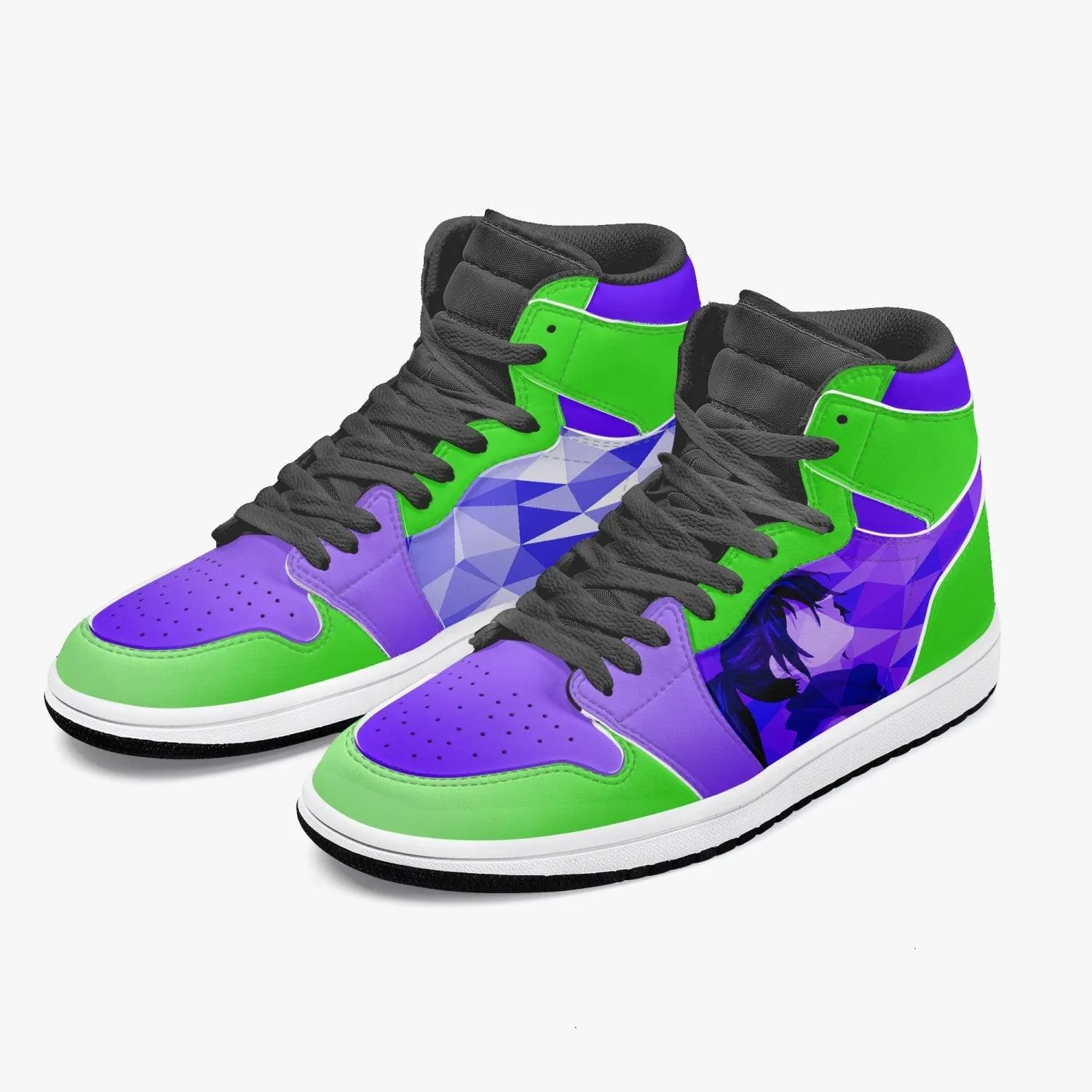 Dororo Hyakkimaru Green/Purple JD1 Mid Anime Shoes