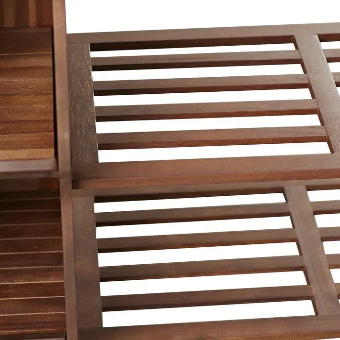 FURNISHIAA Solid Wood Brown Shoe Rack For Home/Office