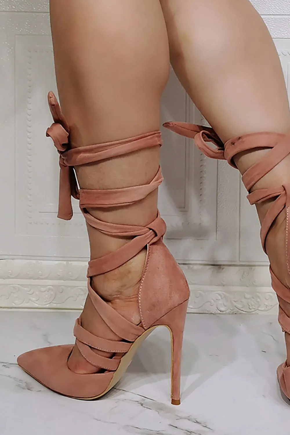 JOSKAA Woman Elegant high heel Strappy Stiletto Pointed Toe High Heels