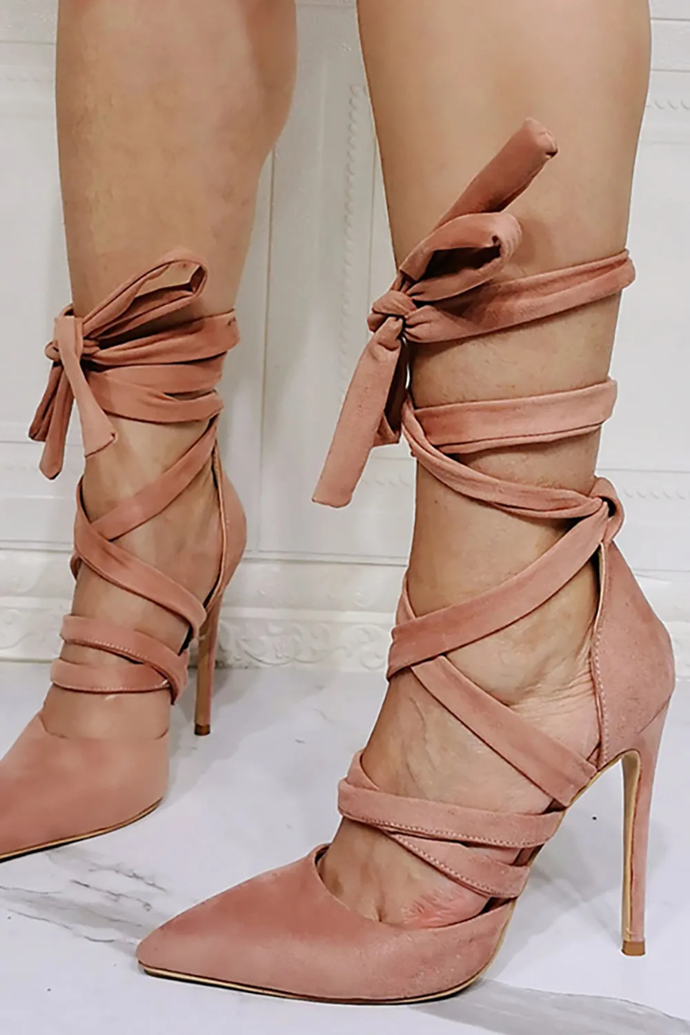 JOSKAA Woman Elegant high heel Strappy Stiletto Pointed Toe High Heels