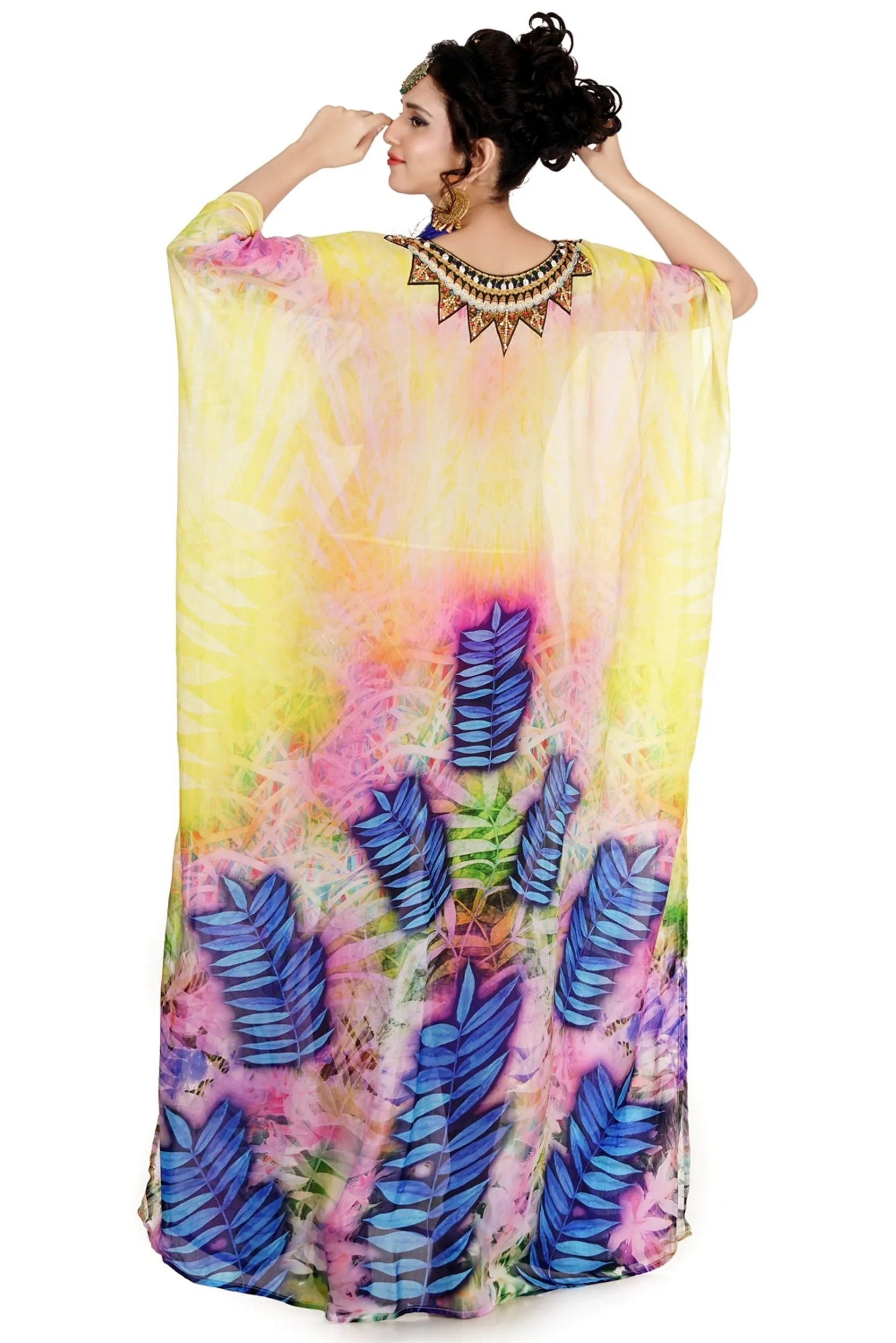 Lace up kaftan Swim wear caftan stunning beach dress silk kaftan maxi dress heavily embellished caftan
