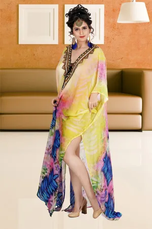 Lace up kaftan Swim wear caftan stunning beach dress silk kaftan maxi dress heavily embellished caftan