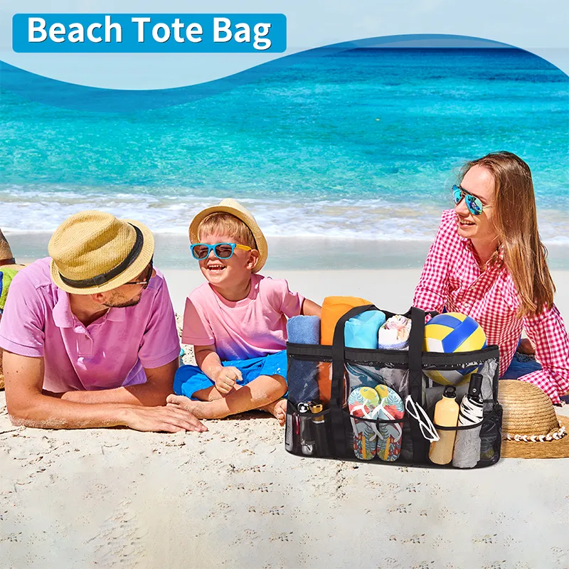 Large Storage Space Waterproof Beach Mesh Bag
