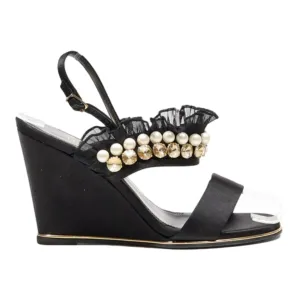 LORIBLU Wedge Heels Black Synthetic Womens UK 5
