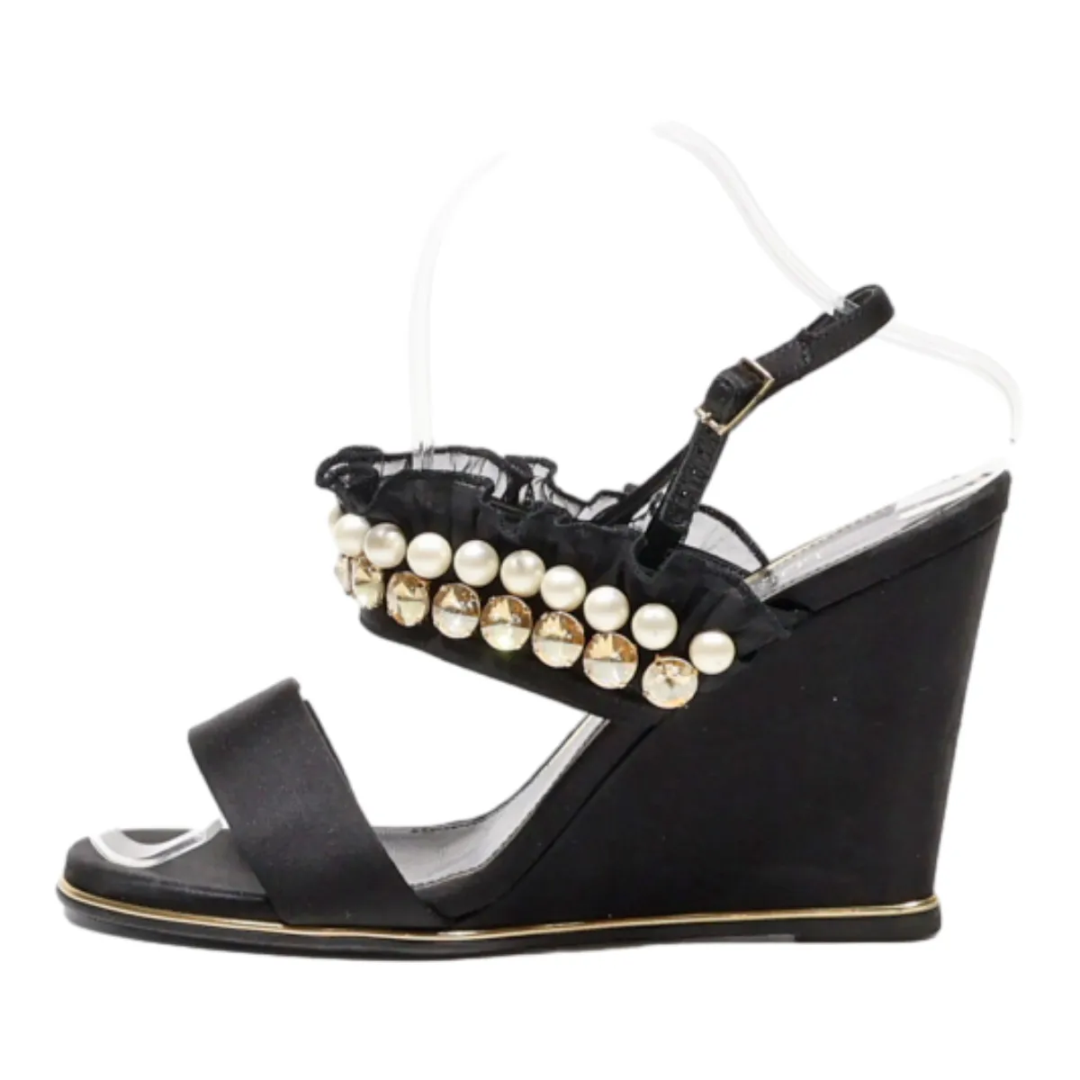 LORIBLU Wedge Heels Black Synthetic Womens UK 5