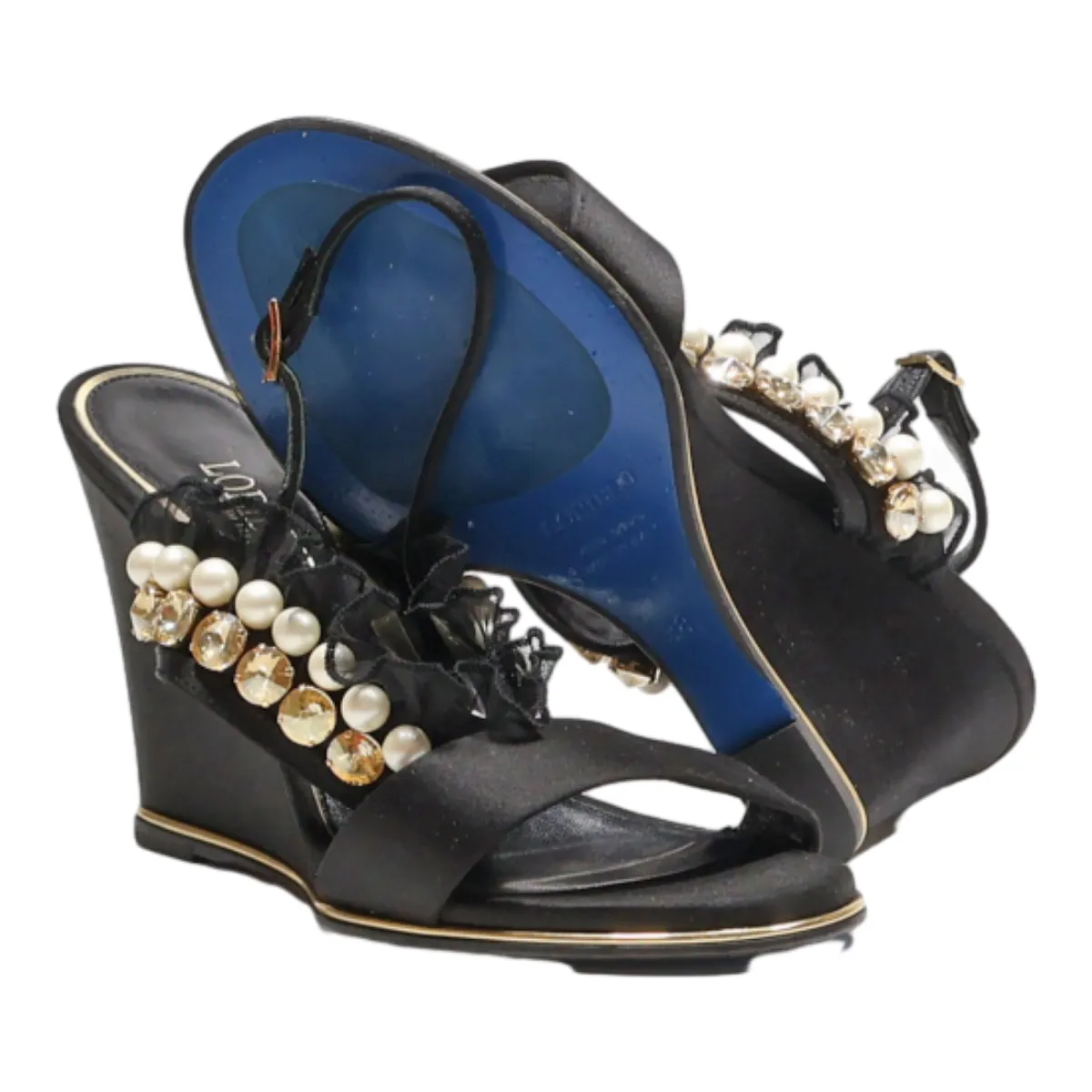 LORIBLU Wedge Heels Black Synthetic Womens UK 5