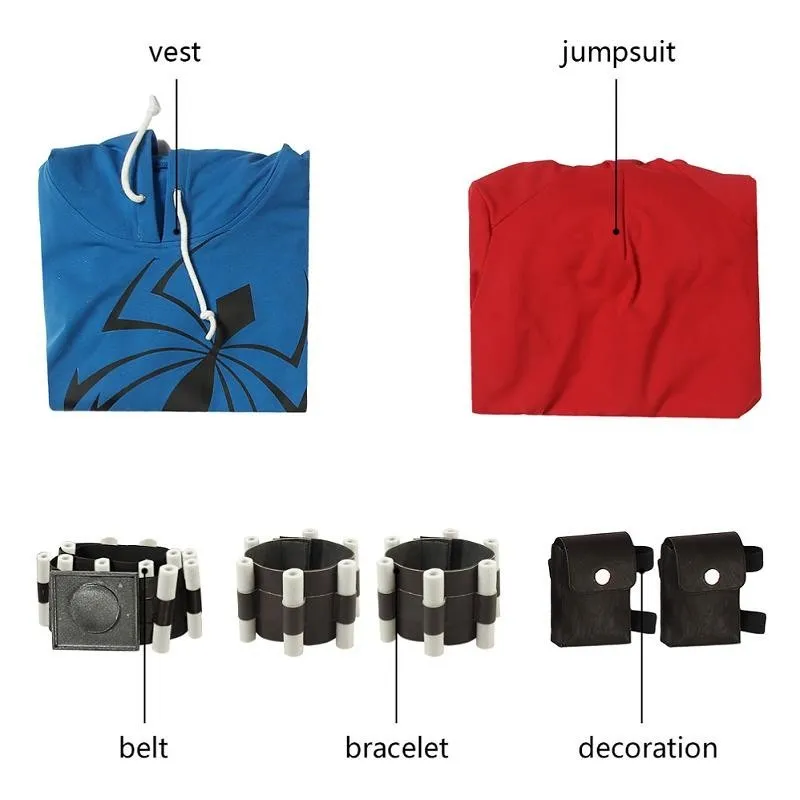 Marvel Avengers Spider-Man Scarlet Spider Ben Reilly Jumpsuit Cosplay Costume for Halloween Carnival